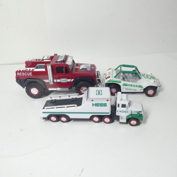 3 Hess Toy Cars 1998 Dune Buggy + 2020 Red Rescue Truck + 2018 Semi - Picture 3 of 9